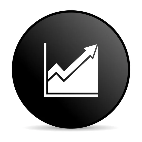 Histogram black circle web glossy icon — Stock Photo, Image