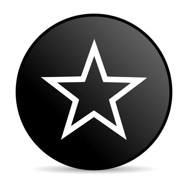 Yıldız siyah daire web parlak simgesi — Stok fotoğraf