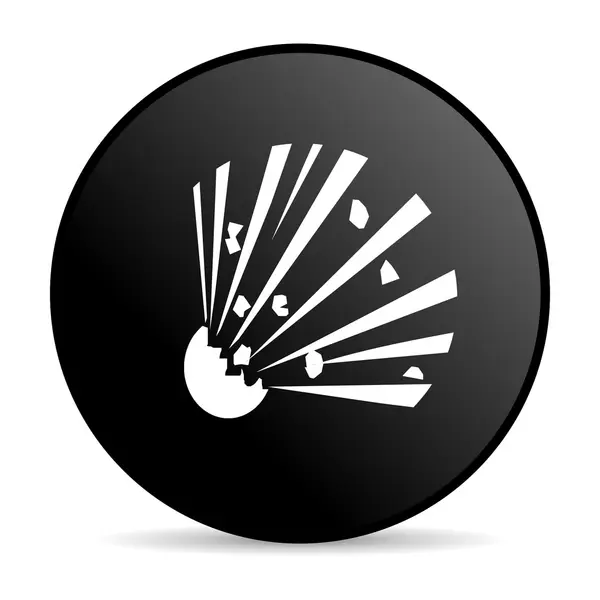 Bombe noir cercle web icône brillante — Photo