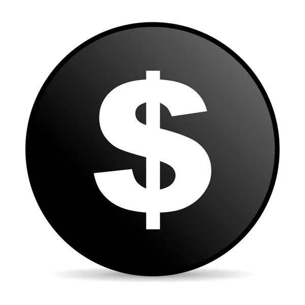 Noi dolar negru cerc web glossy icon — Fotografie, imagine de stoc