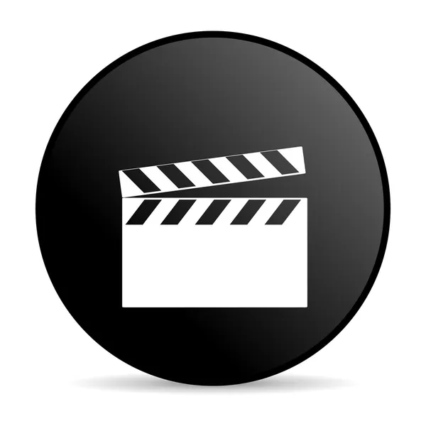 Film schwarzer Kreis Web-Hochglanz-Symbol — Stockfoto