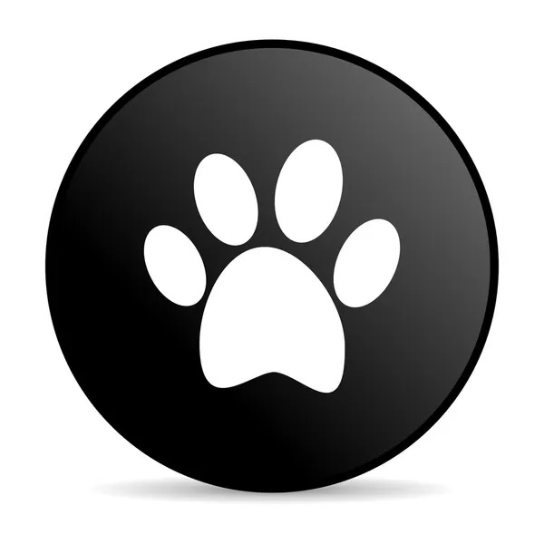 Animal footprint black circle web glossy icon — Stock Photo, Image