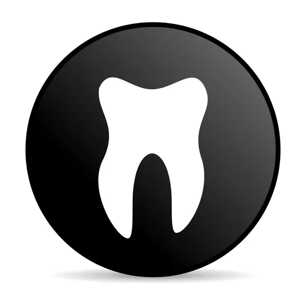 Dente preto círculo web ícone brilhante — Fotografia de Stock