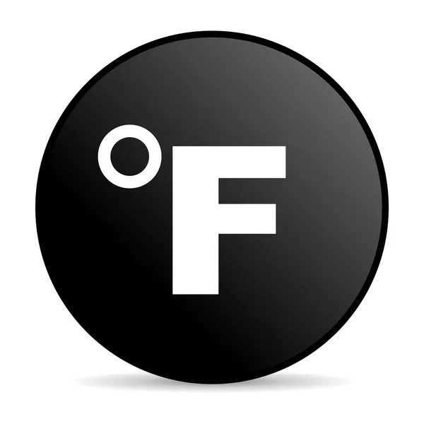 Fahrenheit círculo preto web ícone brilhante — Fotografia de Stock
