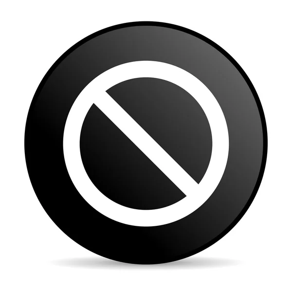 Hozzáférés megtagadva a fekete kör web fényes ikon — Stock Fotó