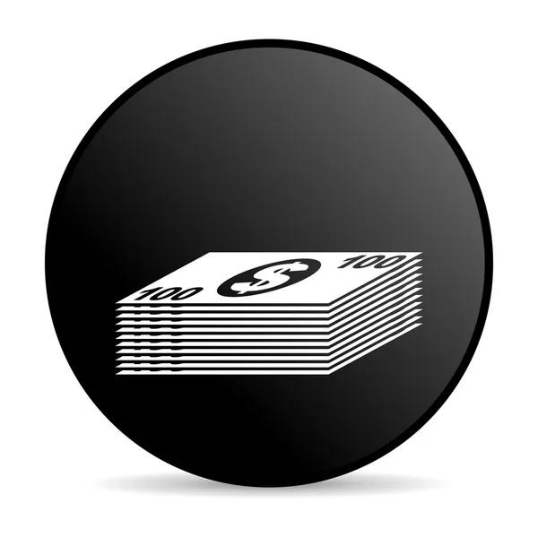 Money black circle web glossy icon — Stock Photo, Image