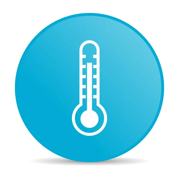 Termômetro azul círculo web ícone brilhante — Fotografia de Stock