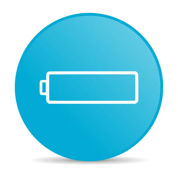 Battery blue circle web glossy icon — Stock fotografie