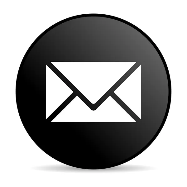 Mail black circle web glossy icon — Stock Photo, Image