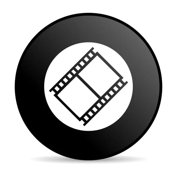 Film black circle web glossy icon — Stock Photo, Image