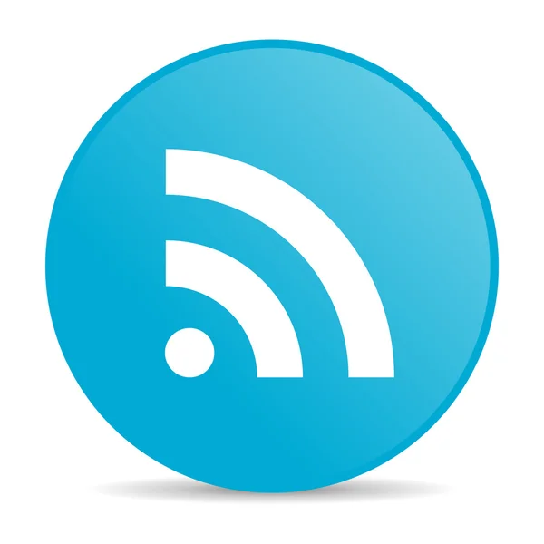 Lesklý ikona webové RSS modrý kruh — Stock fotografie