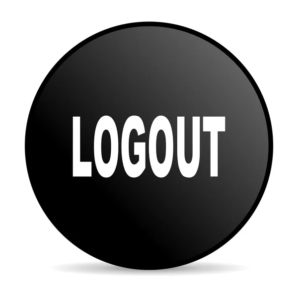 Logout black circle web glossy icon — Stock Photo, Image
