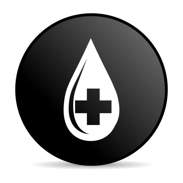 Lesklý ikona webové krve černého kruhu — Stock fotografie