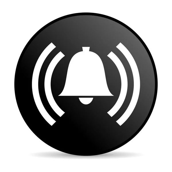 Alarm siyah daire web parlak simgesi — Stok fotoğraf