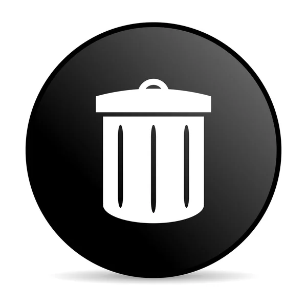Recyklovat ikona lesklý černý kruh webové — Stock fotografie