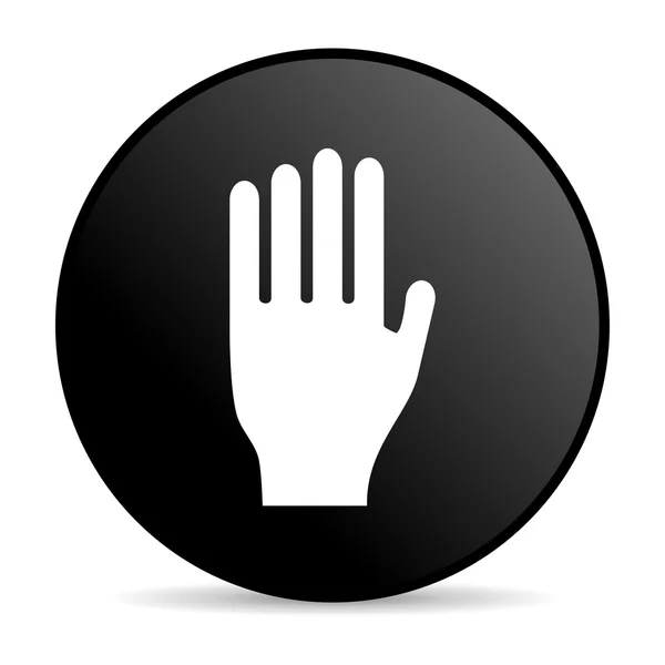 Stop black circle web glossy icon — Stock Photo, Image