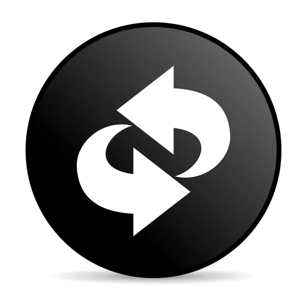 Вращение черного круга с глянцевым значком — стоковое фото