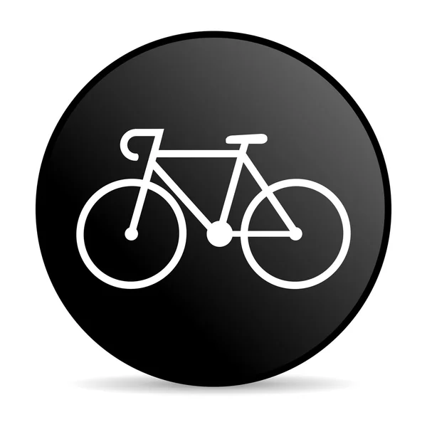 Fiets zwarte cirkel web glanzende pictogram — Stockfoto