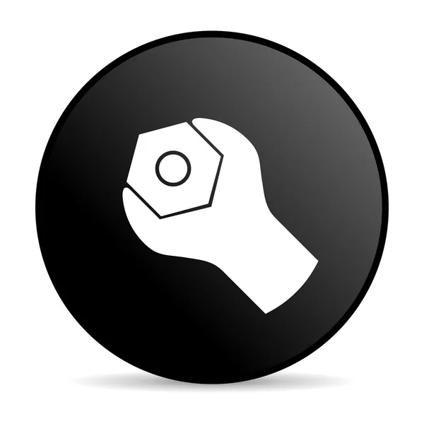 Tools black circle web glossy icon — Stock Photo, Image