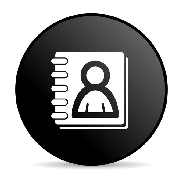 Address book black circle web glossy icon — Stock Photo, Image