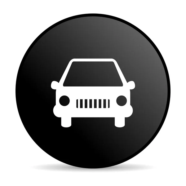 Auto zwarte cirkel web glanzende pictogram — Stockfoto