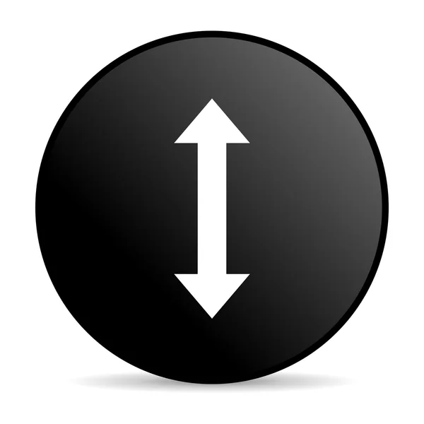 Pijlen zwarte cirkel web glanzende pictogram — Stockfoto
