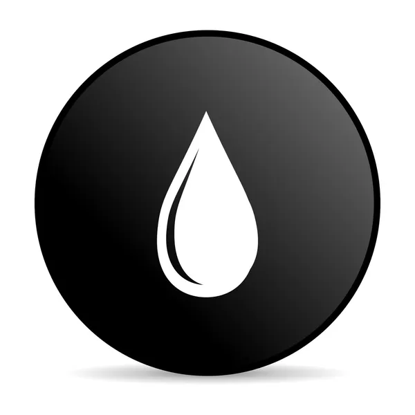 Gota de agua círculo negro web icono brillante — Foto de Stock