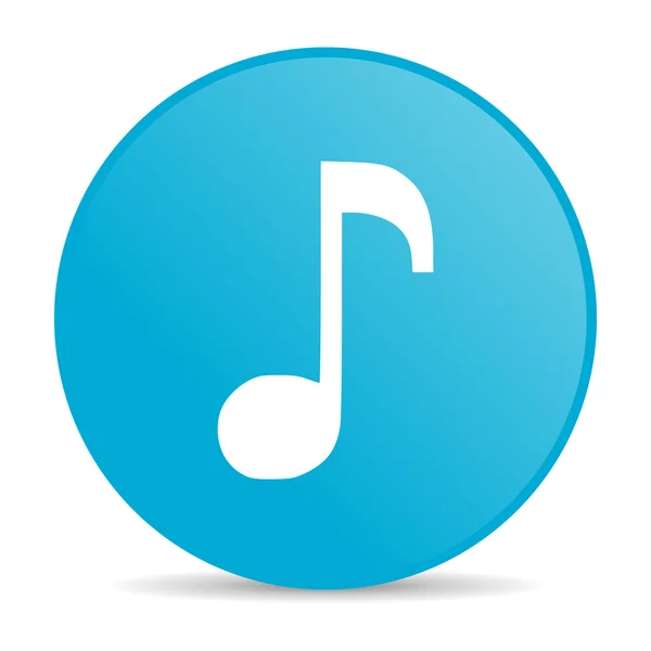 Müzik blue circle web parlak simgesi — Stok fotoğraf