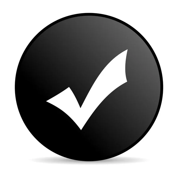 Accept black circle web glossy icon — Stock Photo, Image