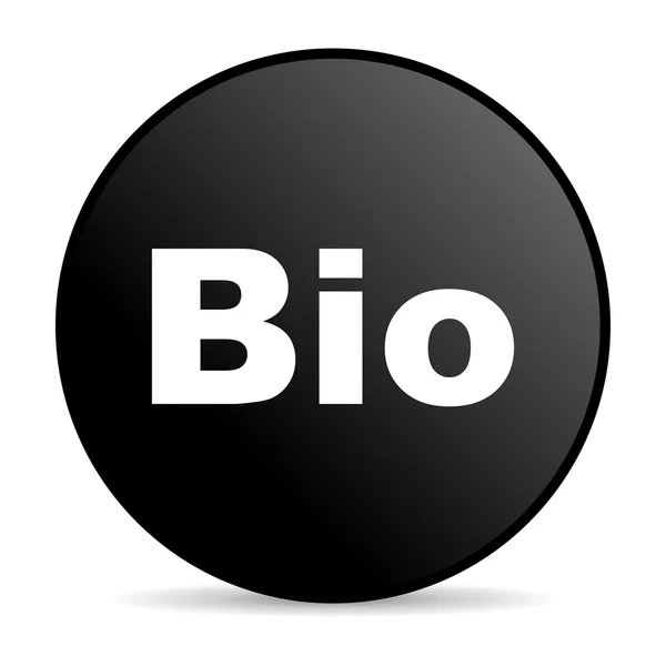 Bio negro círculo web brillante icono —  Fotos de Stock