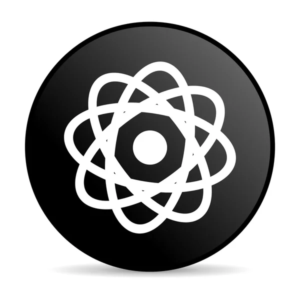 Atom black circle web glossy icon — Stock Photo, Image