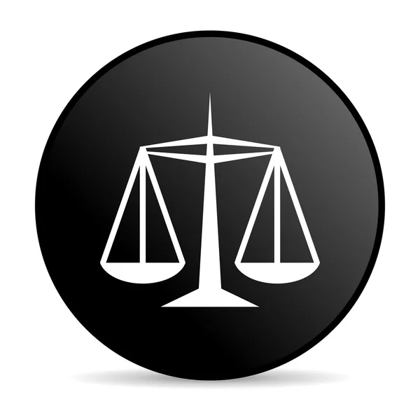 Gerechtigkeit schwarzer Kreis Web-Hochglanz-Symbol — Stockfoto