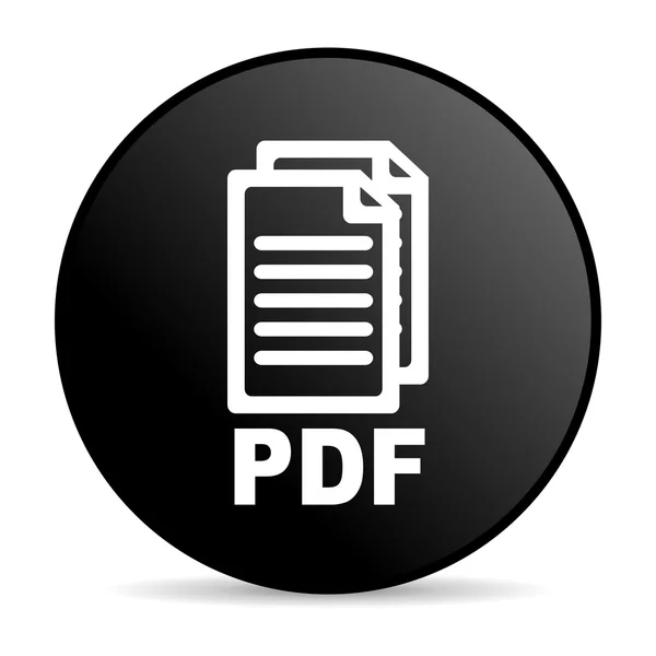 PDF black circle web glossy icon — стоковое фото