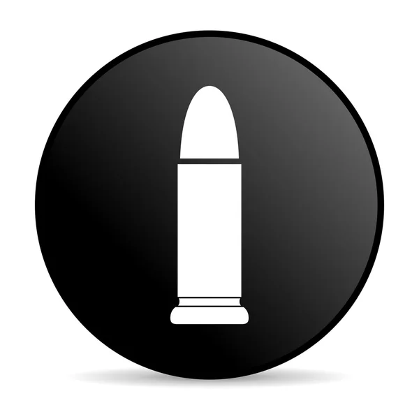 Ammunition black circle web glossy icon — Stock Photo, Image