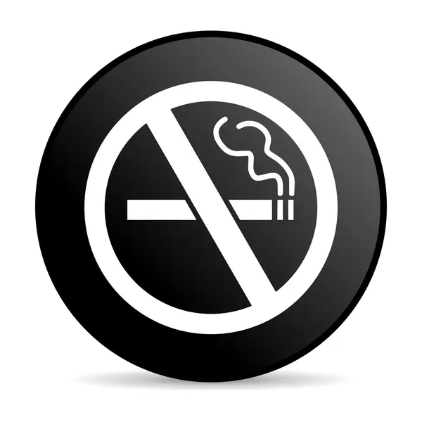 No smoking black circle web glossy icon — Stock Photo, Image