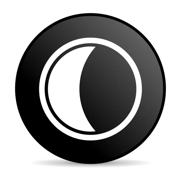 Mond schwarzer Kreis Web-Hochglanz-Symbol — Stockfoto