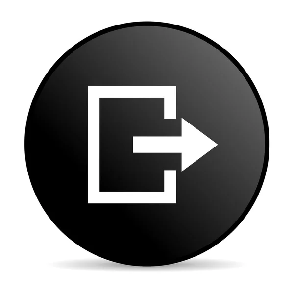 Afrit zwarte cirkel web glanzende pictogram — Stockfoto