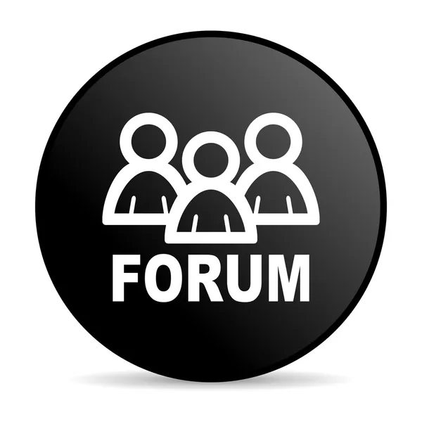 Forum black circle web gllossy ikon – stockfoto