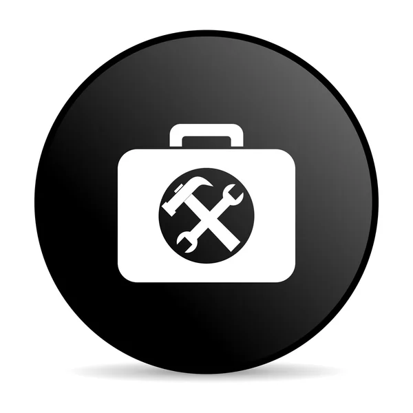 Kit de herramientas negro círculo web icono brillante — Foto de Stock