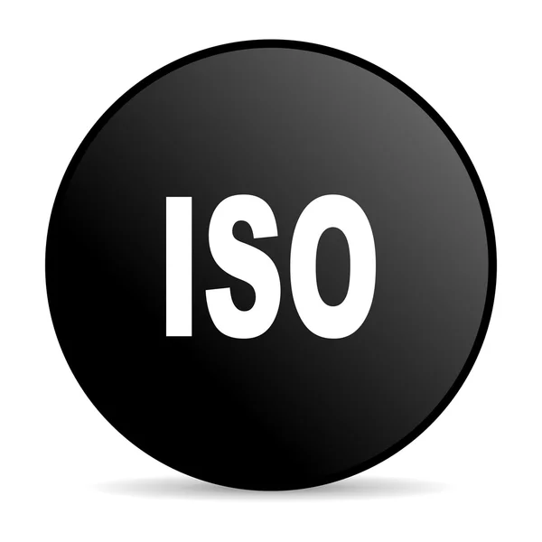 Γυαλιστερό εικονίδιο web ISO μαύρο κύκλο — Φωτογραφία Αρχείου