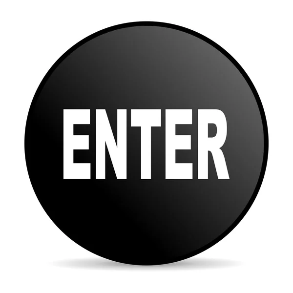 Enter black circle web glossy icon — Stock Photo, Image