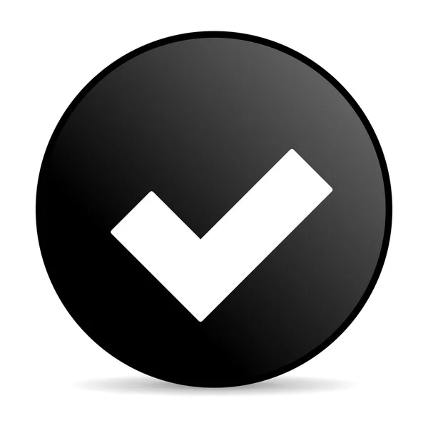 Accept black circle web glossy icon — Stock Photo, Image