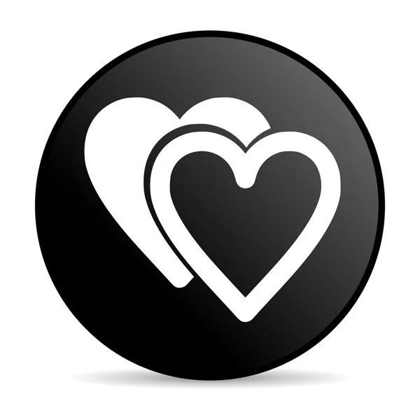 Love black circle web glossy icon — Stock Photo, Image