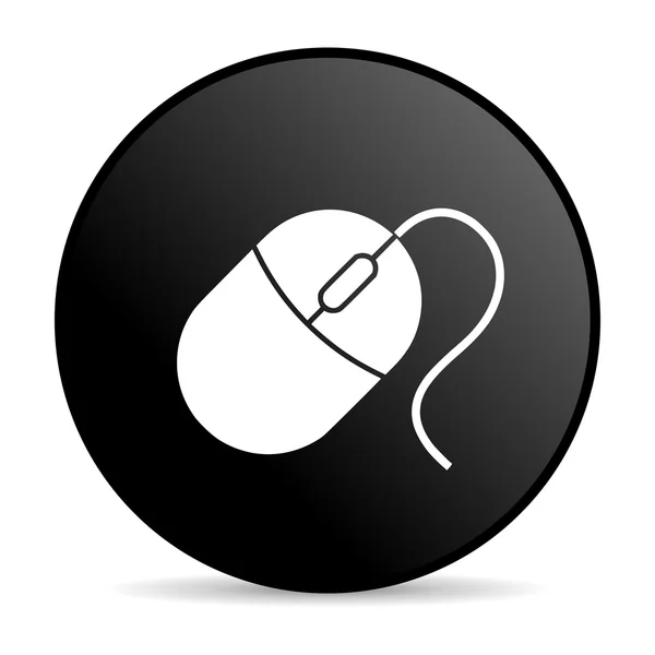 Ratón negro círculo web icono brillante —  Fotos de Stock