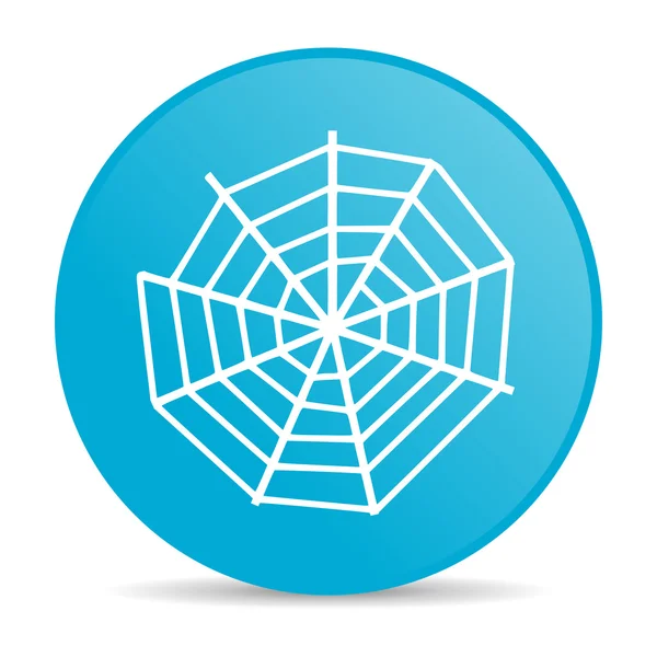 Spider web blauwe cirkel web glanzende pictogram — Stockfoto