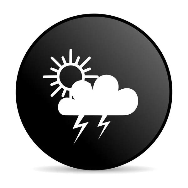 Weather forecast black circle web glossy icon — Stock Photo, Image