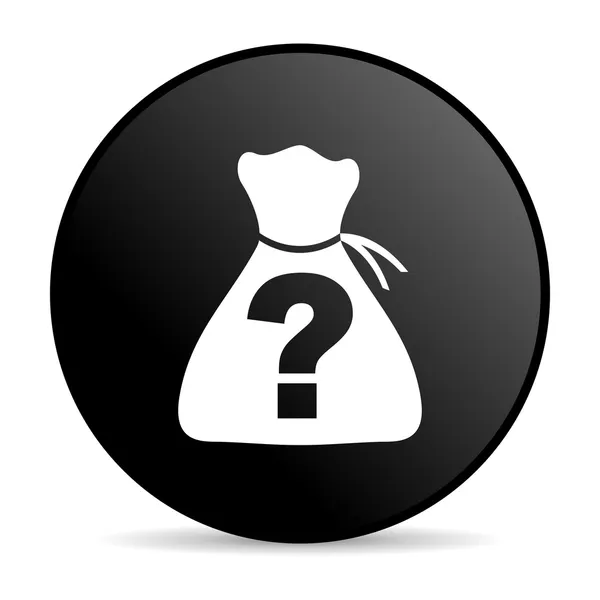 Riddle black circle web glossy icon — Stock Photo, Image