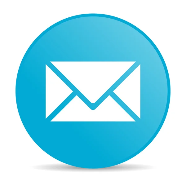 Lesklý ikona webové pošty modrý kruh — Stock fotografie