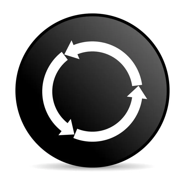 Refresh black circle web glossy icon — стоковое фото