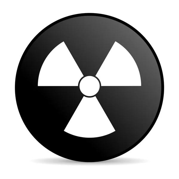 Promieniowanie czarne koło WWW błyszczący ikona — Zdjęcie stockowe